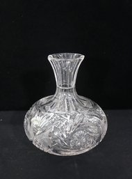 Vintage Cut Crystal Decanter / Vase  Starburst & Fan Cuts  7.5 H  Elegant Glassware