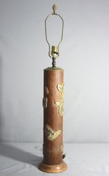 Vintage Wallpaper Print Roller Mounted As Table Lamp