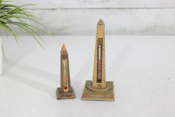 Vintage Washington Monument Souvenir Thermometers  5.5' & 4'  Washington D.C.