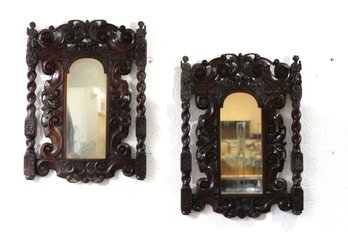 Pair Of Antique Renaissance Revival Carved Mirrors