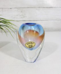 Bohemian Jacqueline Art Glass Vase  Oldrich Lipa For Moser  Karlovarske Sklo  1965  5'