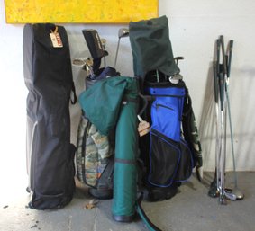 Assorted Lot Of Golf Clubs And Bags - Callaway, Titleist, Cobra, Adams