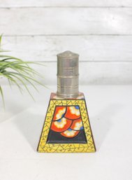 Vintage Hand-Painted Opium Oil Lamp W/ Metal Burner  6' Tall Asian Motif