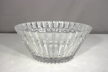Large Faceted Crystal Bowl With Tiny Chip - 5'H X 11'W X 9'D
