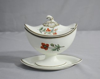 Vintage Hand Painted China Lidded Sauciere