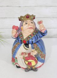 Fitz & Floyd Alice In Wonderland Queen Of Hearts Cookie Jar  10.5'  With Aris Mixon Receipt