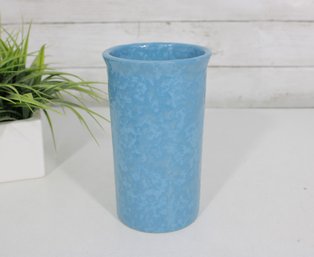 Vermont Pottery Blue Speckled Vase  Minimalist Studio Ceramic  7.5' Tall