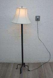 Farmhouse  Style Wrought Iron Torchiere Floor Lamp With Bell Shade