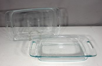Set Of 2 Pyrex Glass Baking Dishes  16.5' X 9.5' X 2' Rectangular Casserole Pans