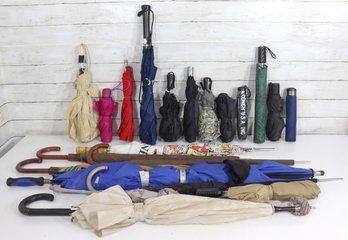 Large Group Lot Of Umbrellas  Mixed Styles, Sizes & Brands  Vintage & Modern