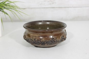 Glit Iceland Lava Pottery Bowl  Textured Volcanic Design  5.5' Round