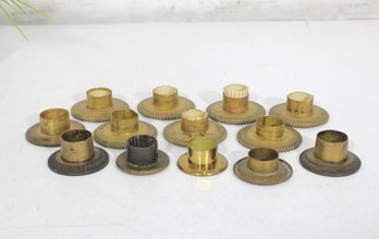 Lot Of Vintage Brass Candle Inserts / Bobeches  Mixed Styles  Restoration Parts