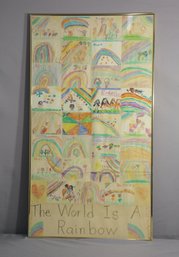 Framed The World Is A Rainbow Children's Art Collage
