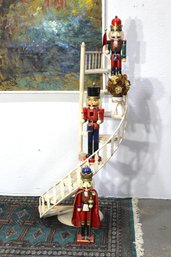 'Vintage Spiral Metal Staircase Display Shelf - Needs Refinishing'