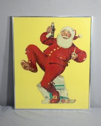 Framed Vintage Pepsi Santa By Norman Rockwell
