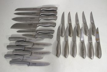 Mixed Lot Of Stainless Steel Kitchen Knives  Sabatier & Chicago Cutlery