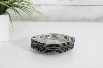 Lot Of 10 Silverplate Mini Serving Trays  4.5' X 3.5'  Oval W/ Handles