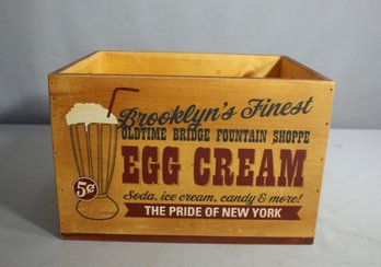 Decorative  Brooklyn's Finest Egg Cream Advertising Wooden Crate