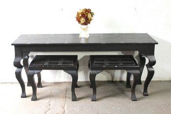 Black Console Table With Matching Benches