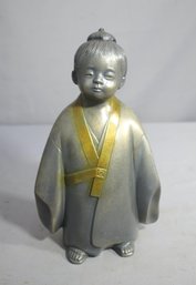 Magnificent Japanese Taisho Bronze Okimono - 'Selflessness Child' - Buddhism