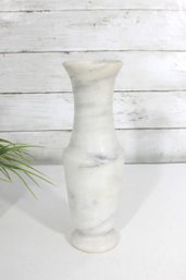 Carved White Marble Vase  Classic Stone Bud Vase  Minimalist Decor  10.5'