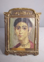 Fayum Mummy Portrait Wood Print In Ornate Frame