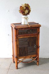 Faux Bamboo One Drawer Stand