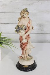 Giuseppe Armani Florence Autumn Lady Figurine  Capodimonte Style Amphora Sculpture  Italy  12'