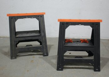 Pair Of Plastic Foldable Sawhorse