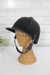 Vintage Wego Ferrari Mexico Riding Helmet  Size 7 3/8  Black Velvet Equestrian