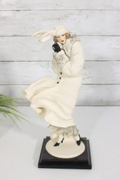 Giuseppe Armani Florence First Snow Figurine  Elegant Lady Winter Sculpture  Italy  12.5'
