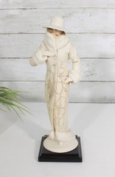 Giuseppe Armani Florence Winter Flowers Figurine  Elegant Lady Sculpture  Italy  13'
