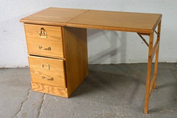 'Compact Folding Desk With Storage Drawers  Versatile Workspace Solution'