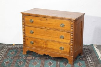 Vintage Wooden 3-Drawer Chest  Classic Design, Needs TLC
