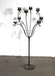 'Vintage Metal Candelabra Floor Stand  Elegant Multi-Arm Candle Holder'