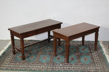 2 Vintage  Wooden Piano Benches