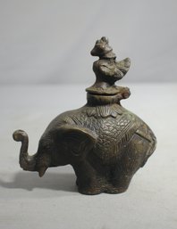 Brass Elephat Incense Burner Trunk Up