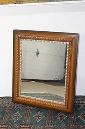 Classic Wooden Framed Wall Mirror With Decorative Beading
