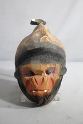 Vintage Hand-Carved Coconut Shell Collectible