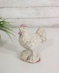 Vintage Ceramic Chicken / Hen Figurine  Hand-Painted Splatter Glaze  6' H