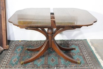 Charak Furniture Co. 'The Danbury Table'  Handmade Inlaid Mahogany Drop-Leaf Dining Table With Two Leaves