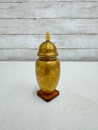 24K Gold Glass Ginger Jar Perfume Bottle Atomizer  Vintage  Repaired Tip