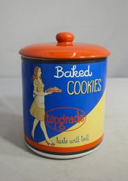 Vintage Square Nest Ceramic Cookie Jar Canister BAKED COOKIES