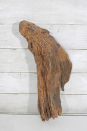 Hand-Carved Wood Bearded Man Figure  Rustic Driftwood Style Sculpture 14 X 6.5'