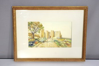 Signed Watercolor Painting Of A Castle - Framed (11' X 14.5')