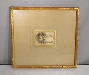 Original 19th Century Ink & Wash Drawing By George Pinwell (1842-1875) - Framed (9.5' X 10.5')