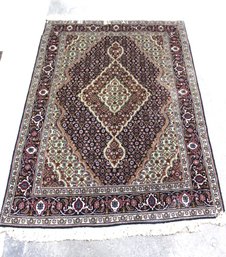 'Handwoven Persian-Style Area Rug  58' X 40' With Diamond Medallion Pattern'