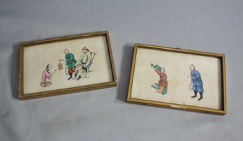 Two Framed Vintage Chinese Pith Paintings