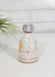 Vintage Italian Art Pottery Bottle Vase Deruta Style Hand Painted Signed Italy 5'