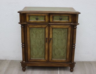 Cottage-Core Painted Wood Accent Cabinet